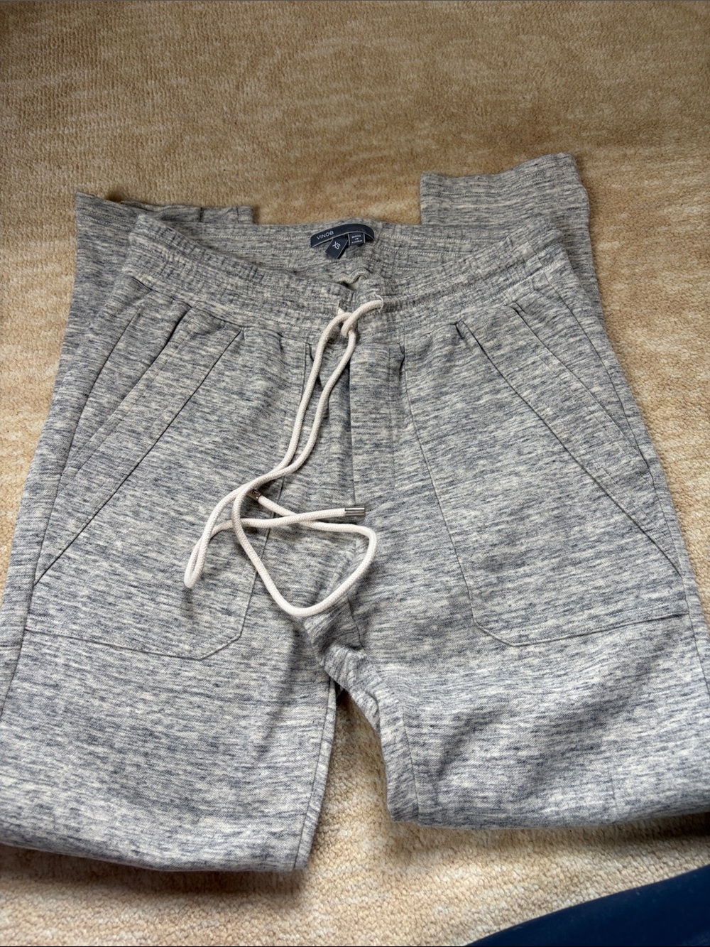 Vince Heather Gray Knit Joggers with with Zipper Ankle with Black Brand Tag
